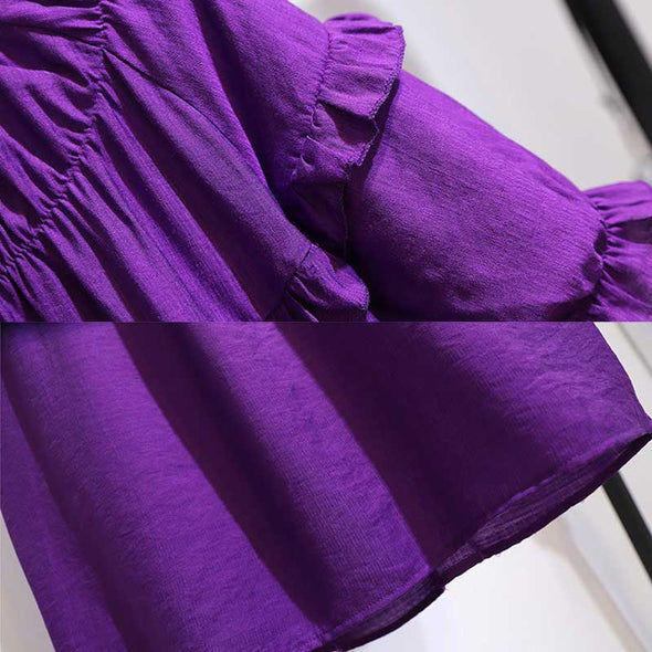 【2XL~6XL】フレア裾　大きいサイズ　無地　大人ファッション　おしゃれ　かわいいブラウス