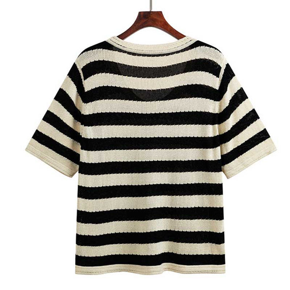 【XL~3XL】大きいサイズ　おしゃれトップス　カジュアル　夏ニット半袖Ｔシャツ