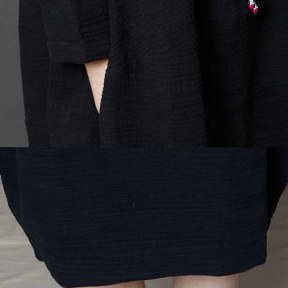 大人ファッション　Ⅿ~3XL　綿麻生地　楽ちん　膝丈ワンピース