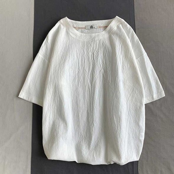 シンプル無地Tシャツ　【Ⅿ~5XL】無地　シンプル　ゆったり　夏トップス　おしゃれＴシャツ