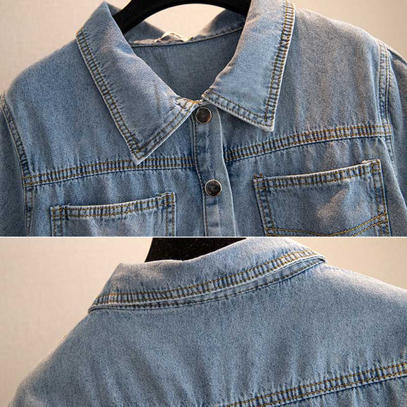 【2XL~6XL】デニムワンピース　大きいサイズ　おしゃれ　サンドウォッシュ
