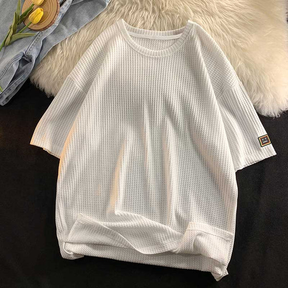 ニットＴシャツ　通気性良い　無地　シンプルおしゃれ夏Ｔシャツ　 お尻すっぽり