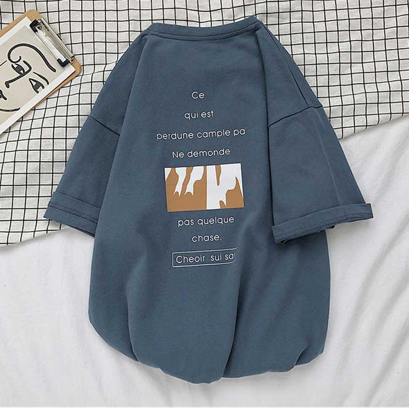 レディースTシャツ　夏おしゃれTシャツ　カッコイイロゴ　ゆるシルエット　
