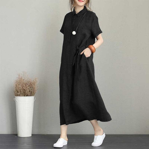 大人可愛いワンピース【S~5XL】大人カジュアル　ロングワンピース　半袖ワンピース
