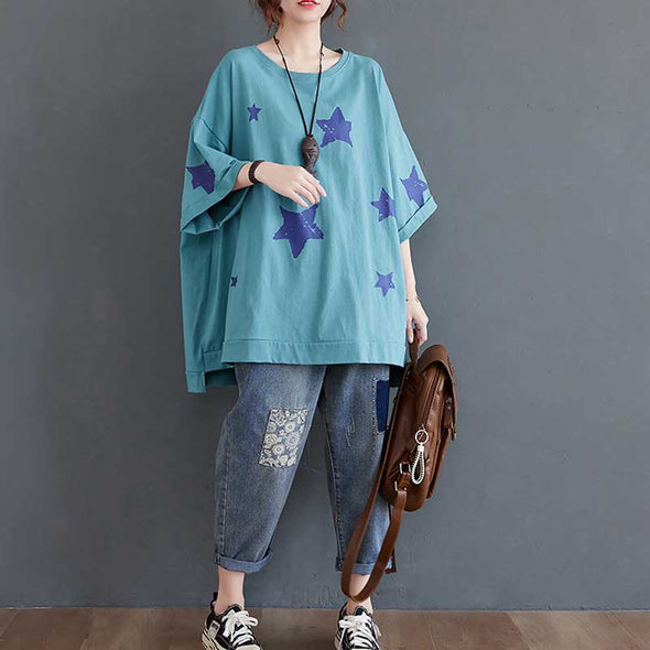 大人カジュアルＴシャツ　韓国風　プリント　ゆるシルエット　夏半袖Ｔシャツ