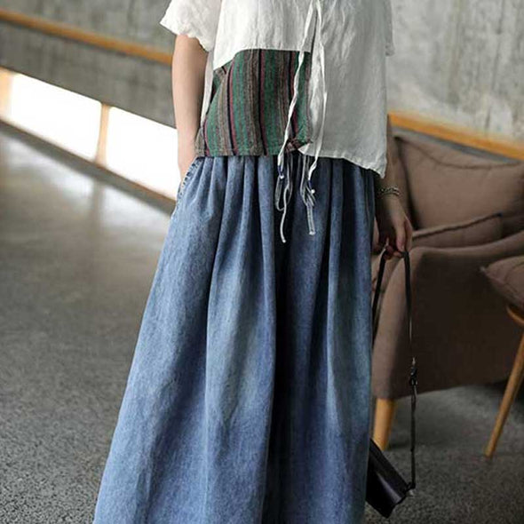 人気フレア型　デニムパンツ　ワイドパンツ シンプルワイドデニムパンツ