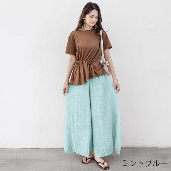 大人ガウチョパンツ　おしゃれパンツ夏　16色展開　人気ガウチョパンツ　楽ちん　ワイド風　おしゃれ夏ボトムス　パンツ
