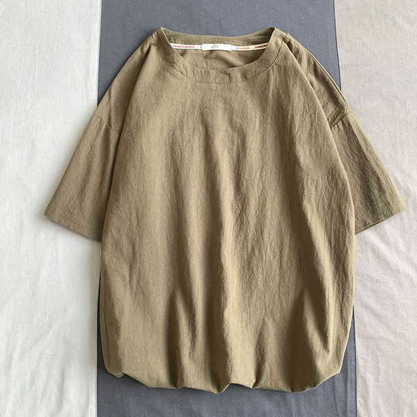 シンプル無地Tシャツ　【Ⅿ~5XL】無地　シンプル　ゆったり　夏トップス　おしゃれＴシャツ