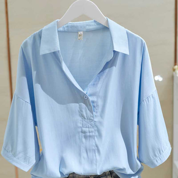 【M~４XL】無地　ゆるシルエット　かわいい　楽ちん　シャツ