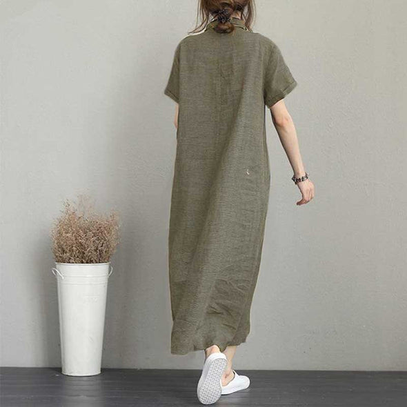 大人可愛いワンピース【S~5XL】大人カジュアル　ロングワンピース　半袖ワンピース