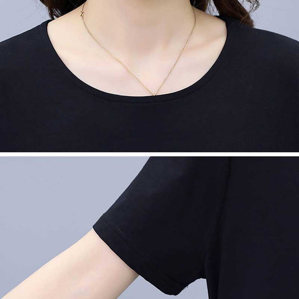 【M~4XL】切替　Aライン　おしゃれワンピース　半袖　夏ワンピース