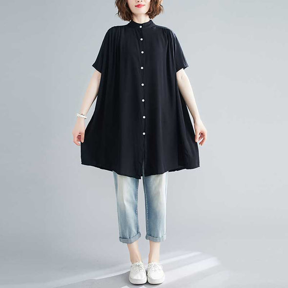 大人かわいい　夏シャツ　フレア裾　タック入り　肌さわり良い　おしゃれシャツ