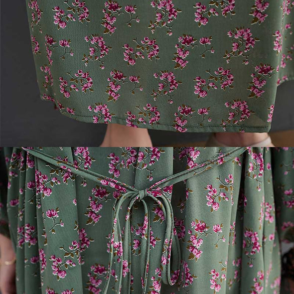 エスニック風　花柄　おしゃれワンピース　ロングワンピース　かわいいワンピース