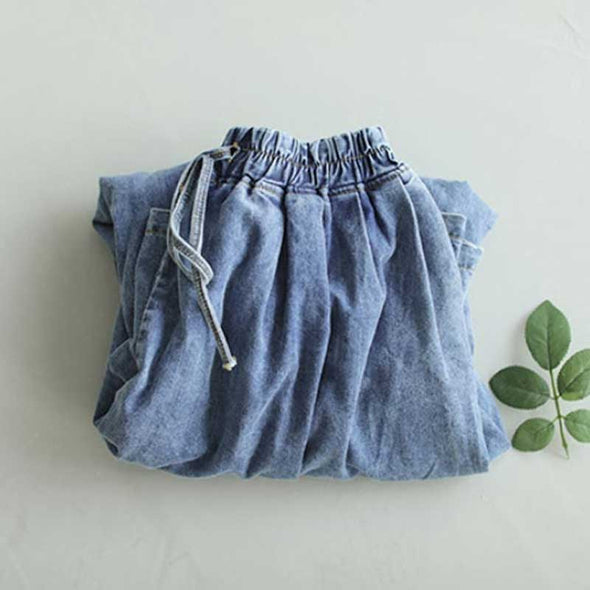 人気フレア型　デニムパンツ　ワイドパンツ シンプルワイドデニムパンツ