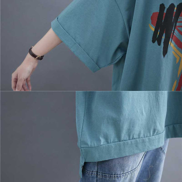 夏定番　韓国風　ゆるシルエット　おしゃれTシャツ　中袖　ゆったり　かわいいTシャツ　大きいサイズトップス