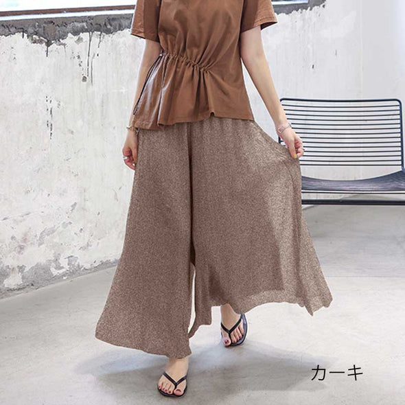 大人ガウチョパンツ　おしゃれパンツ夏　16色展開　人気ガウチョパンツ　楽ちん　ワイド風　おしゃれ夏ボトムス　パンツ