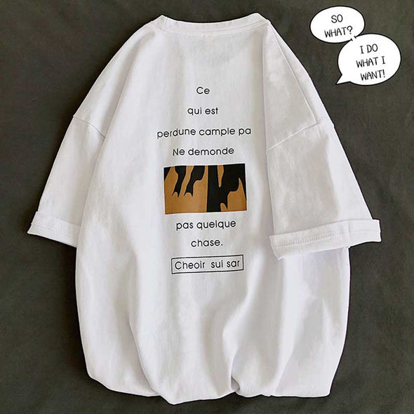 レディースTシャツ　夏おしゃれTシャツ　カッコイイロゴ　ゆるシルエット　
