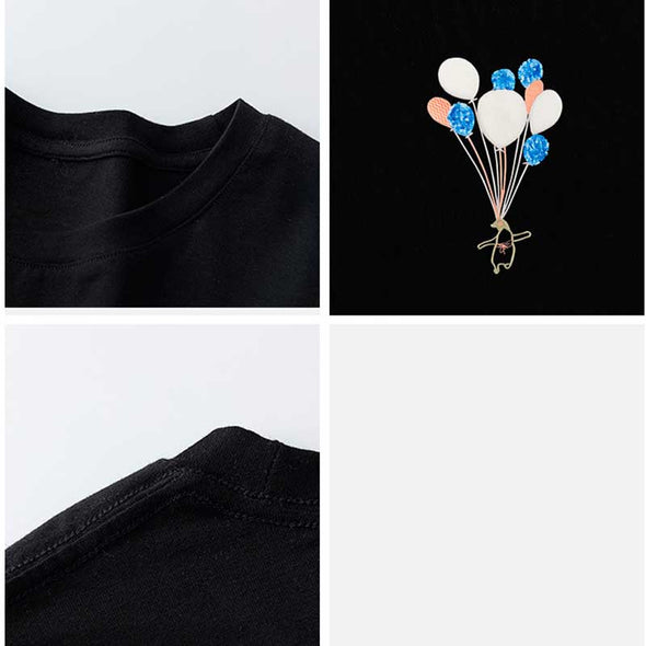 レディースTシャツ　ゆるシルエット　おしゃれTシャツ　刺繍入り　かわいい半袖Tシャツ