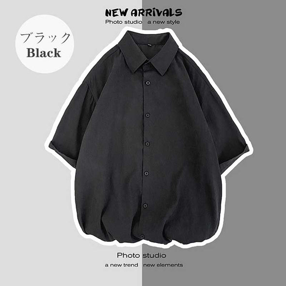 【M~5XL】多色展開　ゆったり　おしゃれシャツ　人気　夏定番　無地　合わせやすいシャツ