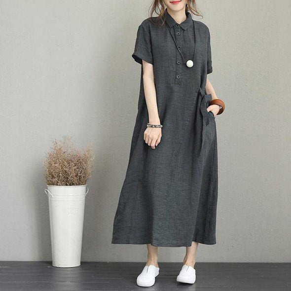 大人可愛いワンピース【S~5XL】大人カジュアル　ロングワンピース　半袖ワンピース